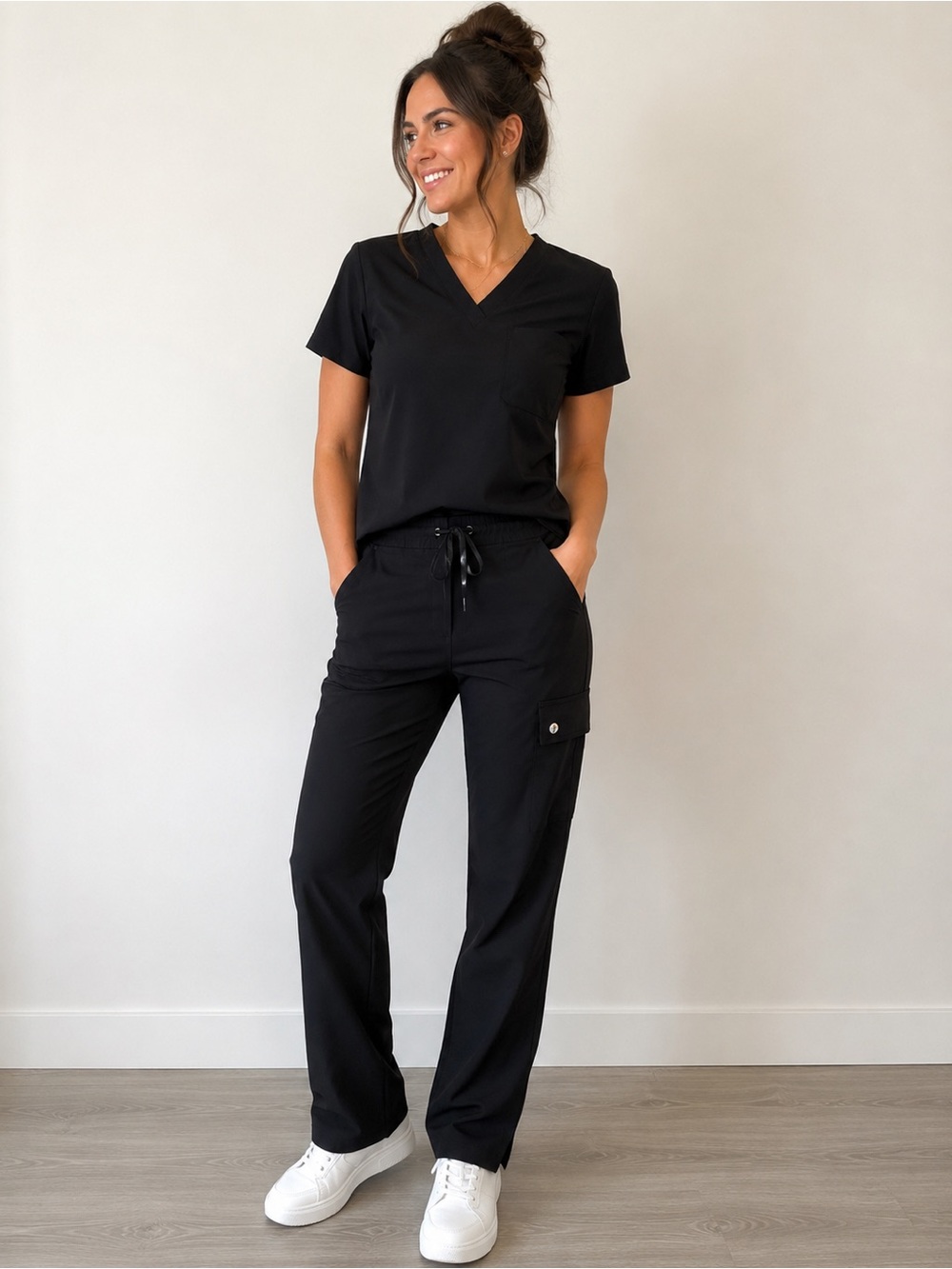 Scrubletics Black Cargo Scrub Pants – Size Small